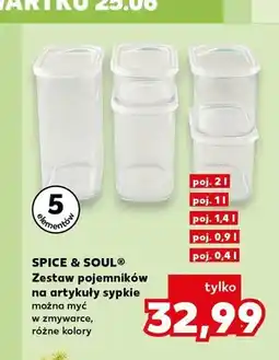 Kaufland Zestaw pojemników na artykuły sypkie Spice & Soul 5-pak oferta