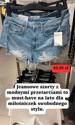 H&M Jeansowe szorty z przetarciami H&M oferta