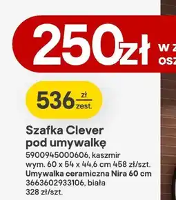 Castorama Zestaw szafka Clever pod umywalkę + umywalka ceramiczna Nira 60 cm oferta