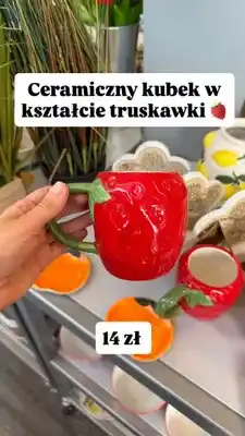 KiK Ceramiczny kubek w kształcie truskawki oferta