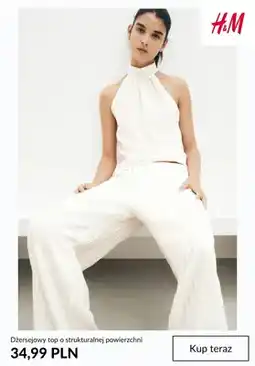 H&M Top dżersejowy o strukturalnej powierzchni H&M oferta