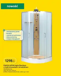 Castorama Kabina prysznicowa półokrągła Bamboo z hydromasażem i brodzikiem oferta