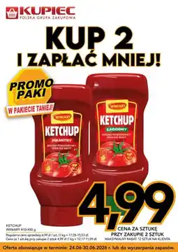 Kupiec Ketchup łagodny Winiary oferta