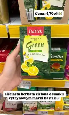 Dino Herbata zielona liściasta Bastek Gunpowder Lemon oferta