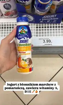 Dino Jogurt pitny z błonnikiem Łowicz marchew z pomarańczą oferta