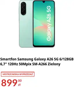 RTV EURO AGD Smartfon Samsung Galaxy A26 5G 6/128GB 6,7 120Hz 50Mpix SM-A266 Zielony oferta