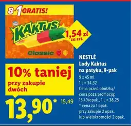 Lidl NESTLÉ Lody Kaktus na patyku, 9-pak oferta