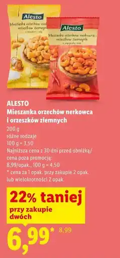 Lidl ALESTO Mieszanka orzechów nerkowca i orzeszków ziemnych oferta