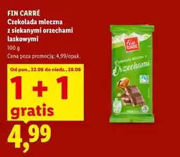 Lidl FIN CARRÉ Czekolada mleczna z siekanymi orzechami laskowymi oferta