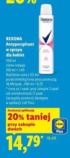 Lidl REXONA Antyperspirant w sprayu dla kobiet oferta