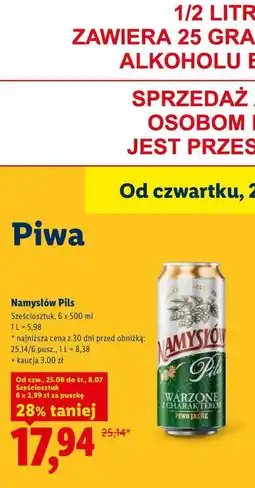 Lidl Namysłów Pils Sześciosztuk oferta