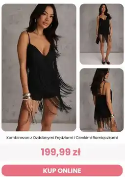 Renee Kombinezon z ozdobnymi frędzlami i cienkimi ramiączkami Renee oferta