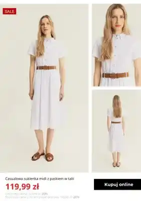 Sukienka casualowa midi z paskiem w talii Greenpoint