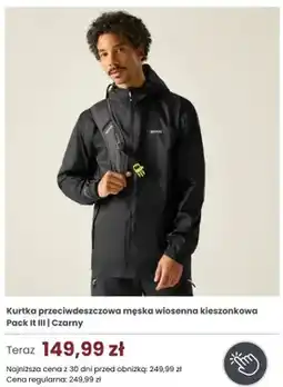 Regatta Kurtka przeciwdeszczowa męska wiosenna kieszonkowa Regatta Pack It III Czarny oferta