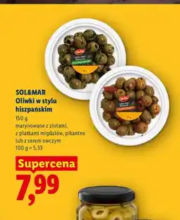 Lidl Oliwki w stylu hiszpańskim z płatkami migdałów Sol & Mar oferta