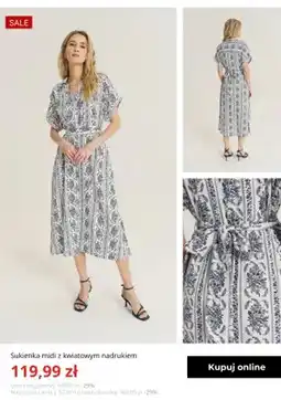 Greenpoint Sukienka midi z kwiatowym nadrukiem Greenpoint oferta