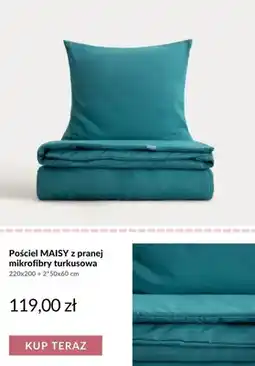 Homla Pościel MAISY z pranej mikrofibry turkusowa oferta
