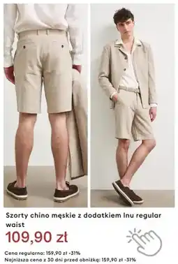 Medicine Szorty chino męskie z dodatkiem lnu regular waist oferta