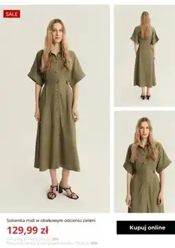 Greenpoint Sukienka midi Greenpoint w oliwkowym odcieniu zieleni oferta