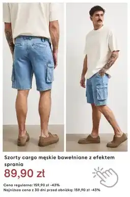 Medicine Szorty cargo męskie bawełniane z efektem sprania oferta