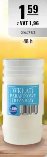 Eurocash Wkład parafinowy: do zniczy oferta