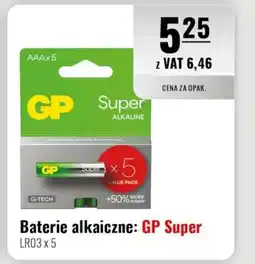 Eurocash Baterie alkaiczne: GP Super LR03 x 5 oferta