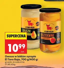 Biedronka Brzoskwinie w lekkim syropie El Toro Rojo oferta