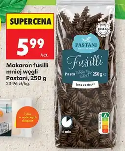 Biedronka Makaron fusilli mniej węgli Pastani oferta