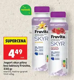 Biedronka Jogurt skyr pitny bez laktozy Fruvita wanilia oferta