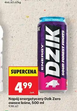 Biedronka Napój energetyczny Dzik Zero owoce leśne oferta