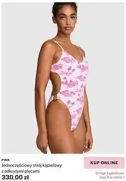 Victoria's Secret Jednoczęściowy strój kąpielowy z odkrytymi plecami PINK oferta