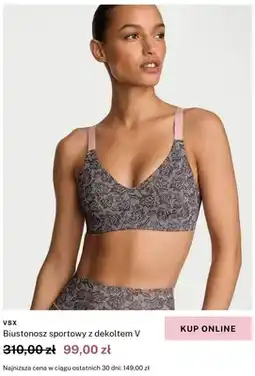 Victoria's Secret Biustonosz sportowy z dekoltem V VSX oferta