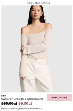Victoria's Secret Sweter off-shoulder z marszczeniem Victoria's Secret PINK oferta