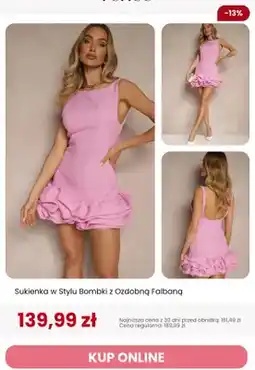 Renee Sukienka w stylu bombki z ozdobną falbaną Renee oferta