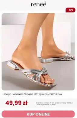 Renee Klapki na niskim obcasie z przeplatanymi paskami Renee oferta