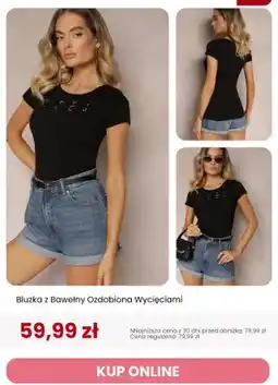 Renee Bluzka z bawełny ozdobiona wycięciami Renee oferta