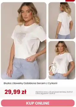 Renee Bluzka damska z bawełny ozdobiona sercem z cyrkonii Renee oferta