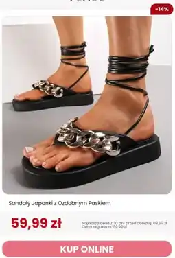 Renee Sandały japonki z ozdobnym paskiem Renee oferta