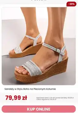 Renee Sandały w stylu boho na plecionym koturnie Renee oferta