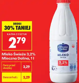 Biedronka Mleko Świeże 3,2% Mleczna Dolina oferta