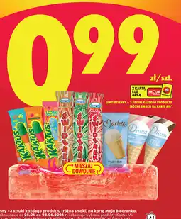 Biedronka Wybrane lody w rożku i na patyku (Kaktus, Świdrek, Marletto, Diuna) oferta