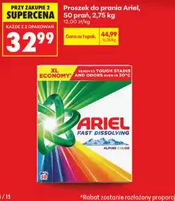 Biedronka Proszek do prania Ariel, 50 prań oferta