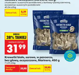 Biedronka Krewetki białe, surowe, w pancerzu, bez głowy, oczyszczone, Marinero oferta