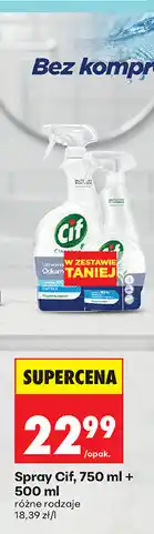 Biedronka Spray Cif, 750 ml + 500 ml oferta