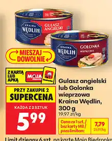 Biedronka Gulasz angielski lub Golonka wieprzowa Kraina Wędlin oferta