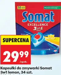 Biedronka Kapsułki do zmywarki Somat 3w1 lemon, 34 szt oferta