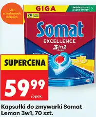Biedronka Kapsułki do zmywarki Somat Lemon 3w1, 70 szt oferta