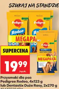Biedronka Przysmaki dla psa Pedigree Rodeo lub Dentastix Duże Rasy oferta