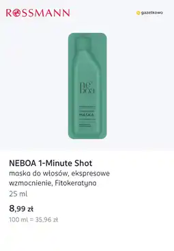 Rossmann NEBOA 1-Minute Shot maska do włosów, ekspresowe wzmocnienie, Fitokeratyna oferta