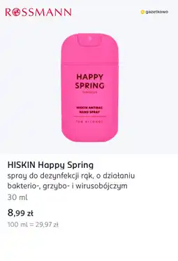 Rossmann HISKIN Happy Spring spray do dezynfekcji rąk, o działaniu bakterio-, grzybo- i wirusobójczym oferta